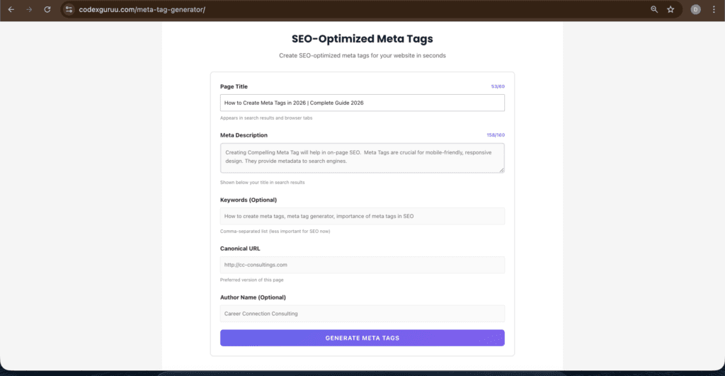 How to create meta tag in 2026 blog post image 2 illustrating how to generate steps