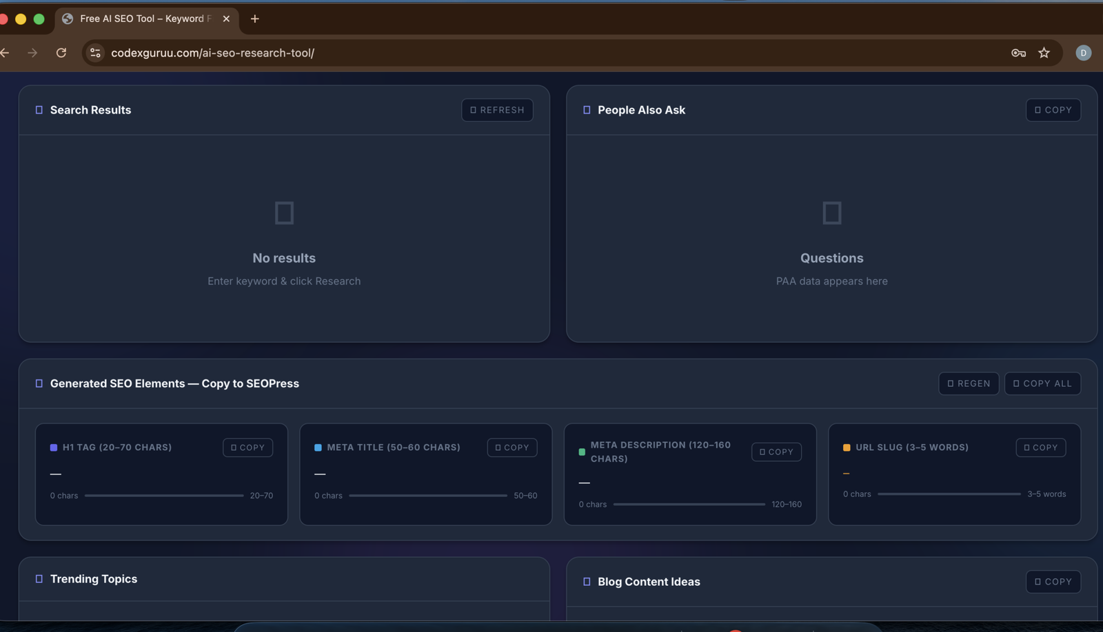 ScreenShot 3 of Free Ai Research tool by Codex 