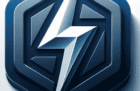 Modern blue hexagonal technology logo featuring a white lightning bolt at the center, representing digital innovation, speed, SEO, AI solutions, and web development services by CodeX Guruu.