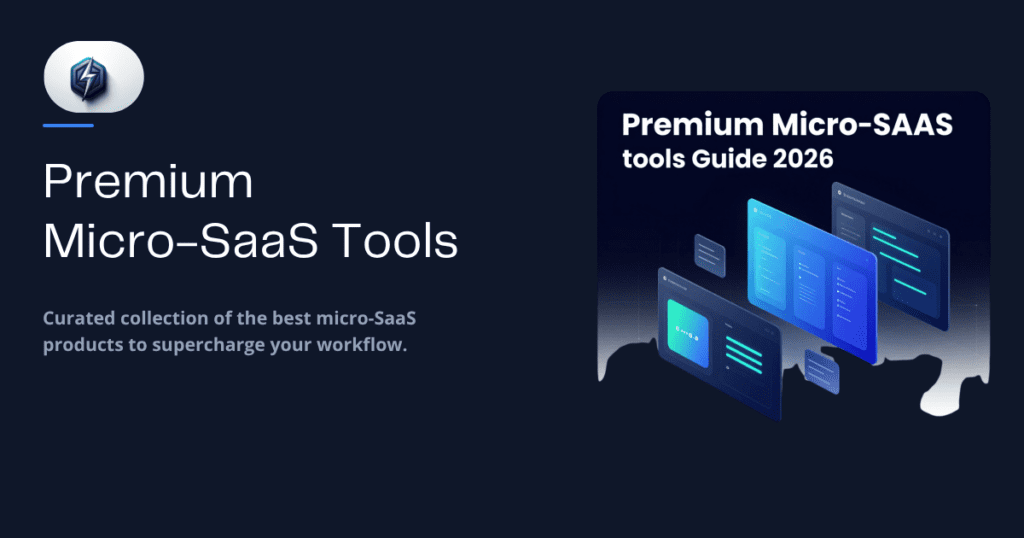 Premium micro-SaaS tools guide 2026 showing curated SaaS product categories with pricing and revenue data for indie founders by CodeX Guru