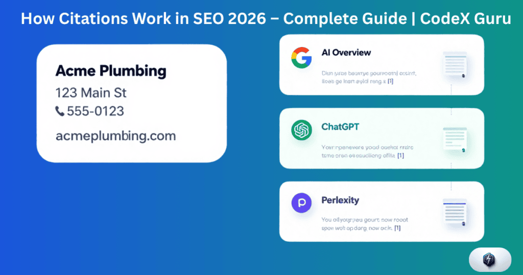 Infographic showing how structured and unstructured citations work in SEO for local and AI search in 2026